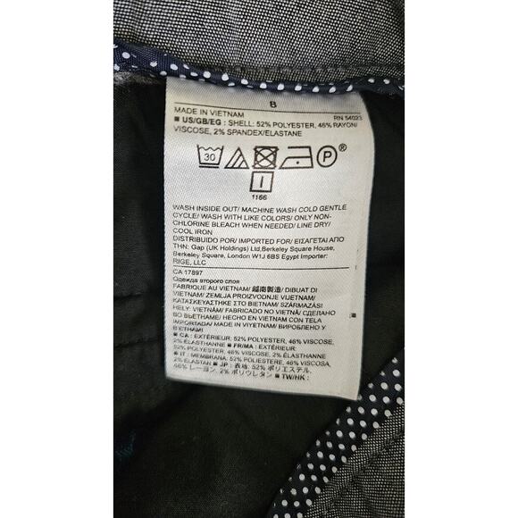 Banana Republic Hampton Fit Crop Length Size 8 Pants Teal Blue Geometric Stretch - Picture 7 of 7